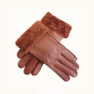 Chic Leather Ladies Fashion Gloves with Warm Lining